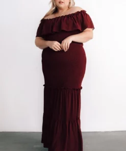 JH Dresses Amalfi Smocked Maxi Dress | Mulberry 18 JH Dresses Amalfi Smocked Maxi Dress | Mulberry