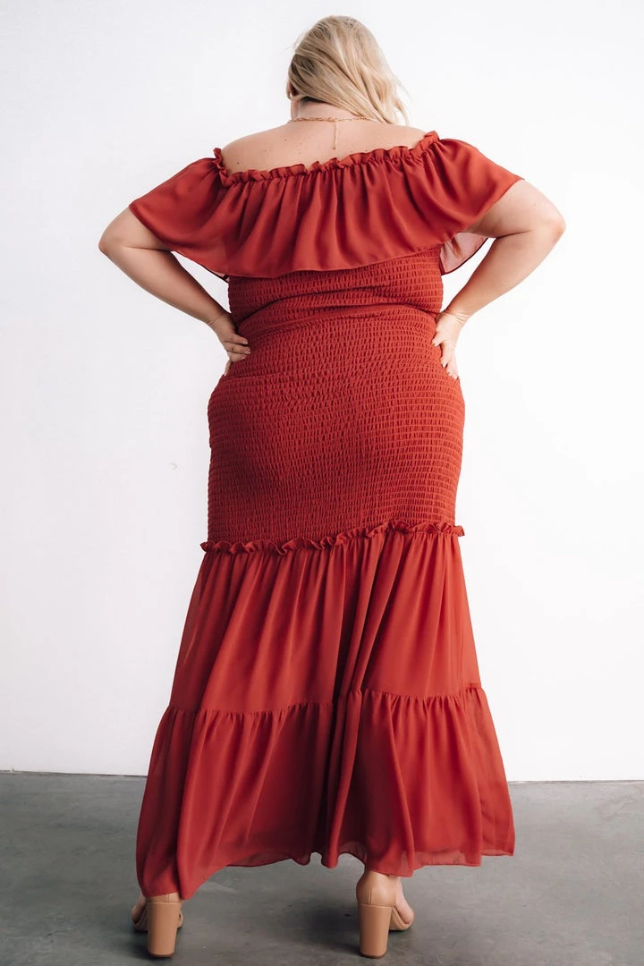 JH Dresses Amalfi Smocked Maxi Dress | Rust 10 JH Dresses Amalfi Smocked Maxi Dress | Rust