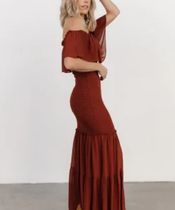 JH Dresses Amalfi Smocked Maxi Dress | Rust 16 JH Dresses Amalfi Smocked Maxi Dress | Rust