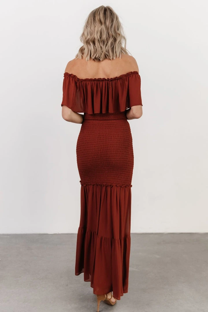 JH Dresses Amalfi Smocked Maxi Dress | Rust 6 JH Dresses Amalfi Smocked Maxi Dress | Rust