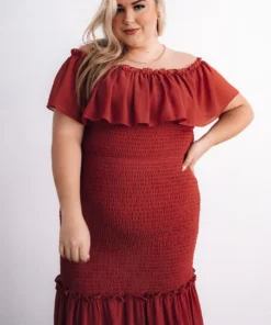 JH Dresses Amalfi Smocked Maxi Dress | Rust 13 JH Dresses Amalfi Smocked Maxi Dress | Rust