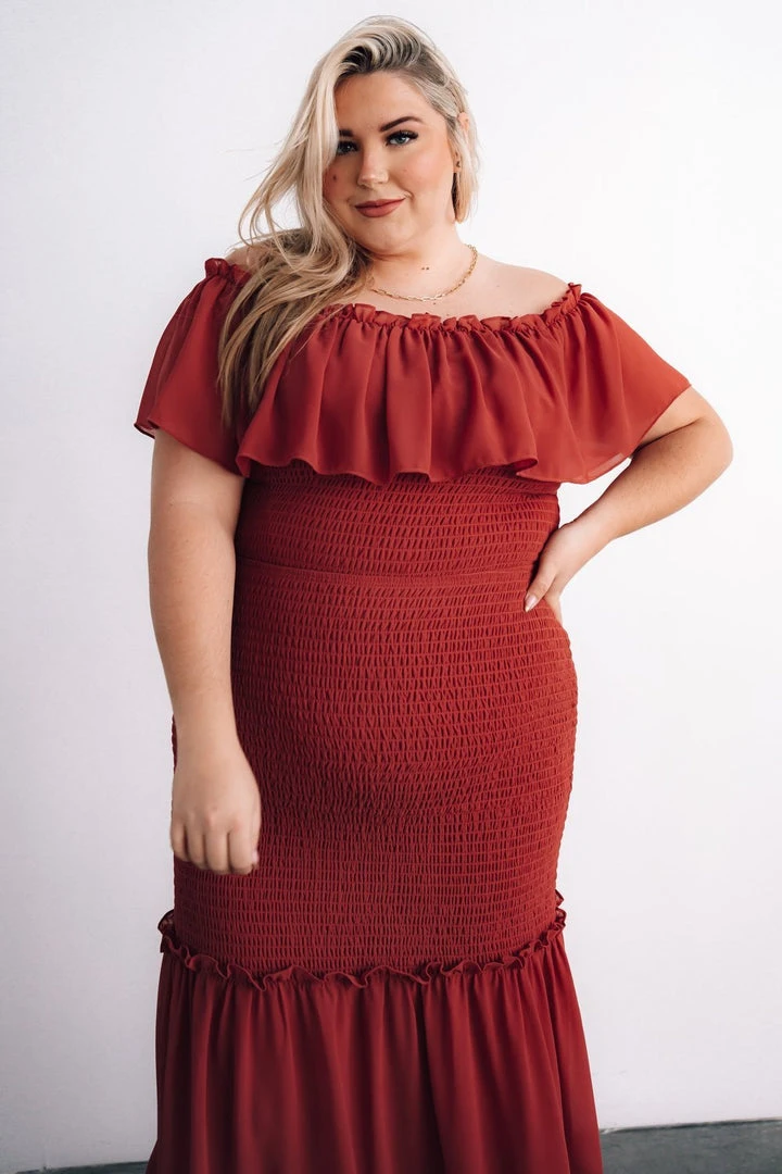 JH Dresses Amalfi Smocked Maxi Dress | Rust 4 JH Dresses Amalfi Smocked Maxi Dress | Rust