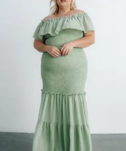 JH Dresses Amalfi Smocked Maxi Dress | Sage
