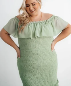 JH Dresses Amalfi Smocked Maxi Dress | Sage 23 JH Dresses Amalfi Smocked Maxi Dress | Sage