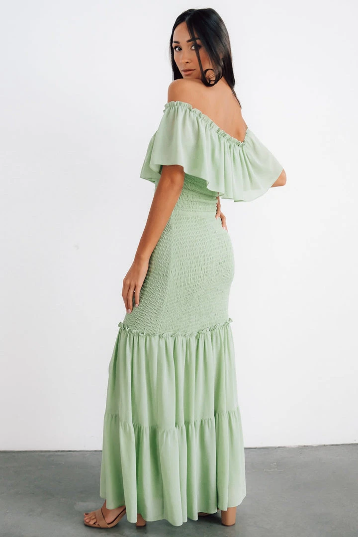 JH Dresses Amalfi Smocked Maxi Dress | Sage 5 JH Dresses Amalfi Smocked Maxi Dress | Sage
