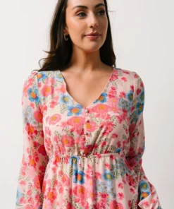 SL Amaretto Midi Dress | Pink + Blue Floral Dresses