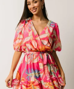 FT Amber Romper | Hot Pink Print Dresses