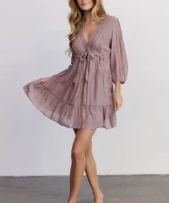POL Dresses Amelia Boho Mini Dress | Dusty Lavender