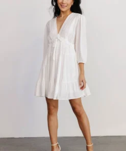 POL Amelia Boho Mini Dress | Off White