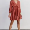 POL Dresses Amelia Boho Mini Dress | Rust