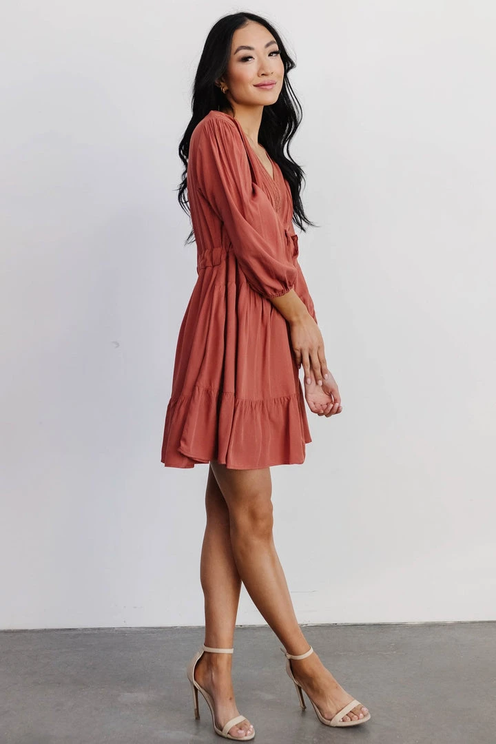 POL Dresses Amelia Boho Mini Dress | Rust 4 POL Dresses Amelia Boho Mini Dress | Rust