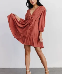 POL Dresses Amelia Boho Mini Dress | Rust 7 POL Dresses Amelia Boho Mini Dress | Rust