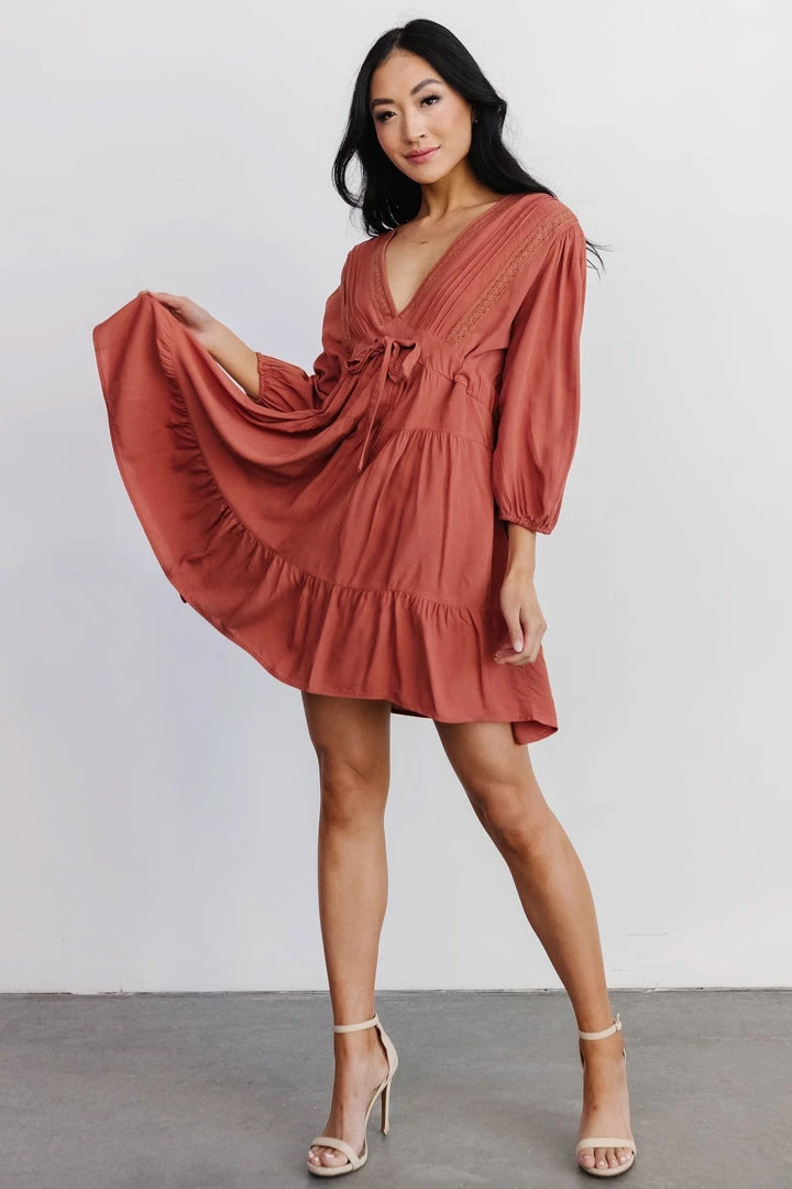 POL Dresses Amelia Boho Mini Dress | Rust 3 POL Dresses Amelia Boho Mini Dress | Rust