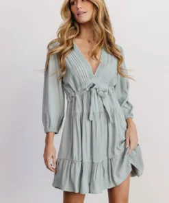 POL Amelia Boho Mini Dress | Sage Dresses