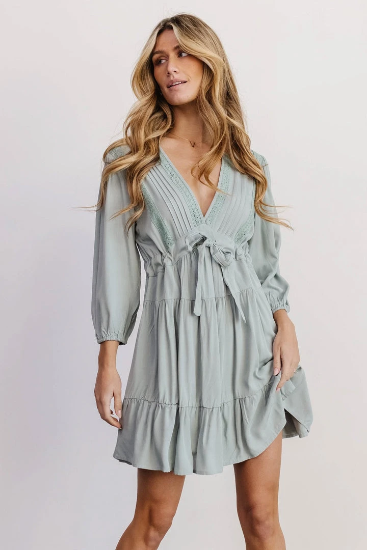 POL Amelia Boho Mini Dress | Sage Dresses 2 POL Amelia Boho Mini Dress | Sage Dresses