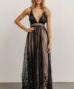RR Anastasia Gown | Black Sequin Dresses