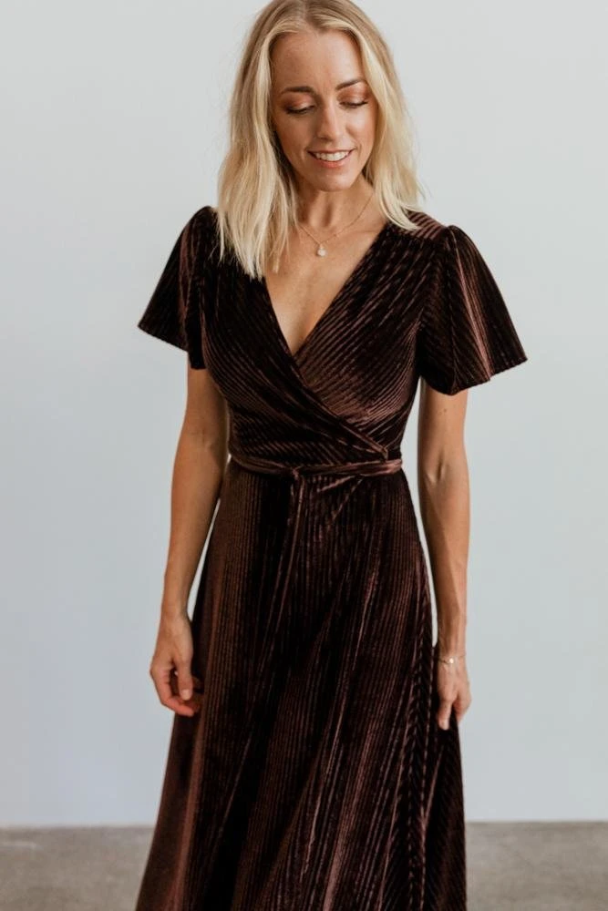 BB Custom Andi Ribbed Velvet Wrap Dress | Black Orchid Dresses 5 BB Custom Andi Ribbed Velvet Wrap Dress | Black Orchid Dresses