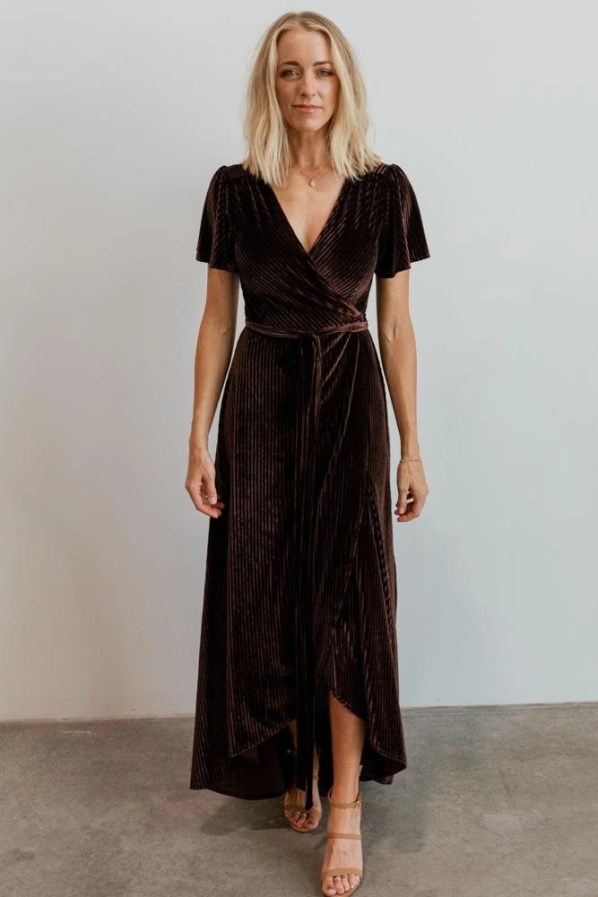 BB Custom Andi Ribbed Velvet Wrap Dress | Black Orchid Dresses 1 BB Custom Andi Ribbed Velvet Wrap Dress | Black Orchid Dresses