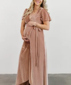 BB Custom Andi Ribbed Velvet Wrap Dress | Champagne Dresses 16 BB Custom Andi Ribbed Velvet Wrap Dress | Champagne Dresses