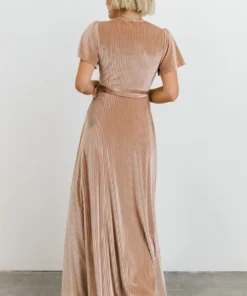 BB Custom Andi Ribbed Velvet Wrap Dress | Champagne Dresses 21 BB Custom Andi Ribbed Velvet Wrap Dress | Champagne Dresses