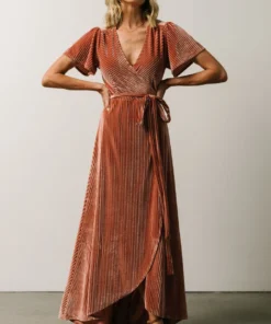BB Custom Andi Ribbed Velvet Wrap Dress | Cherry Blossom 11 BB Custom Andi Ribbed Velvet Wrap Dress | Cherry Blossom