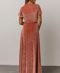 BB Custom Andi Ribbed Velvet Wrap Dress | Cherry Blossom 14 BB Custom Andi Ribbed Velvet Wrap Dress | Cherry Blossom