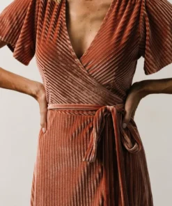 BB Custom Andi Ribbed Velvet Wrap Dress | Cherry Blossom 10 BB Custom Andi Ribbed Velvet Wrap Dress | Cherry Blossom