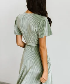 BB Custom Andi Ribbed Velvet Wrap Dress | Dusty Sage 23 BB Custom Andi Ribbed Velvet Wrap Dress | Dusty Sage
