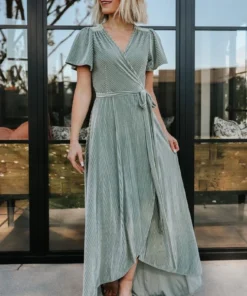 BB Custom Andi Ribbed Velvet Wrap Dress | Dusty Sage 18 BB Custom Andi Ribbed Velvet Wrap Dress | Dusty Sage
