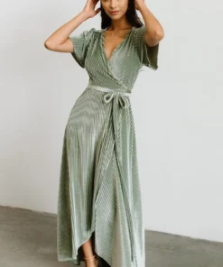 BB Custom Andi Ribbed Velvet Wrap Dress | Dusty Sage 22 BB Custom Andi Ribbed Velvet Wrap Dress | Dusty Sage