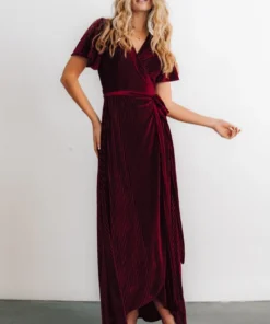 BB Custom Andi Ribbed Velvet Wrap Dress | Mulberry