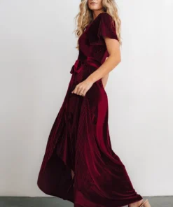 BB Custom Andi Ribbed Velvet Wrap Dress | Mulberry