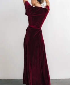 BB Custom Andi Ribbed Velvet Wrap Dress | Mulberry
