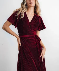 BB Custom Andi Ribbed Velvet Wrap Dress | Mulberry