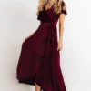 BB Custom Andi Ribbed Velvet Wrap Dress | Mulberry