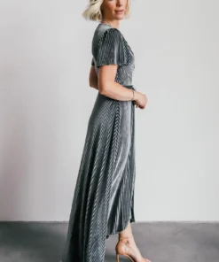 BB Custom Andi Ribbed Velvet Wrap Dress | Pewter Dresses 11 BB Custom Andi Ribbed Velvet Wrap Dress | Pewter Dresses