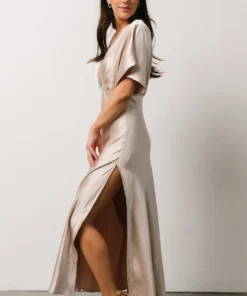 DF Anita Satin Dress | Champagne 12 DF Anita Satin Dress | Champagne