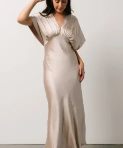 DF Anita Satin Dress | Champagne 14 DF Anita Satin Dress | Champagne
