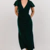 BB Custom Shop All Anne Ruched Velvet Midi Dress | Deep Topaz