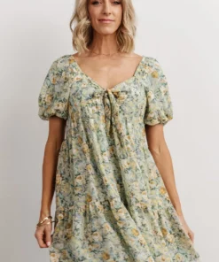 HAY Dresses Annette Mini Dress | Sage Multi Floral