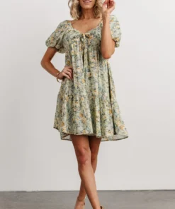 HAY Dresses Annette Mini Dress | Sage Multi Floral