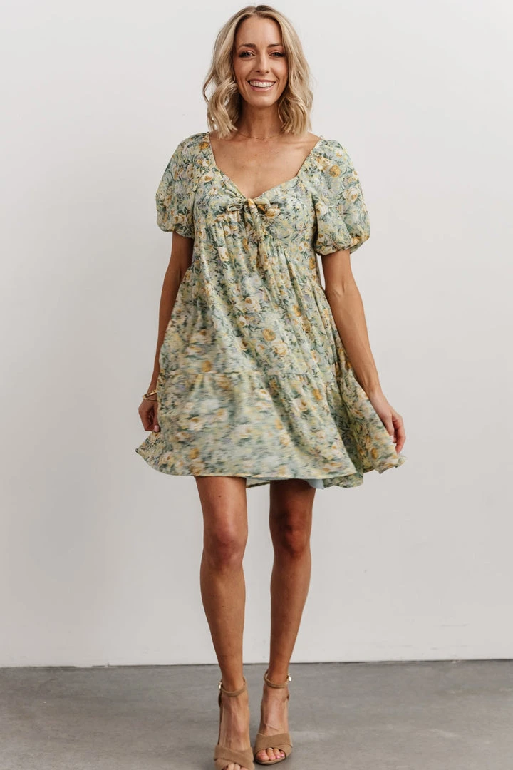 HAY Dresses Annette Mini Dress | Sage Multi Floral 8 HAY Dresses Annette Mini Dress | Sage Multi Floral