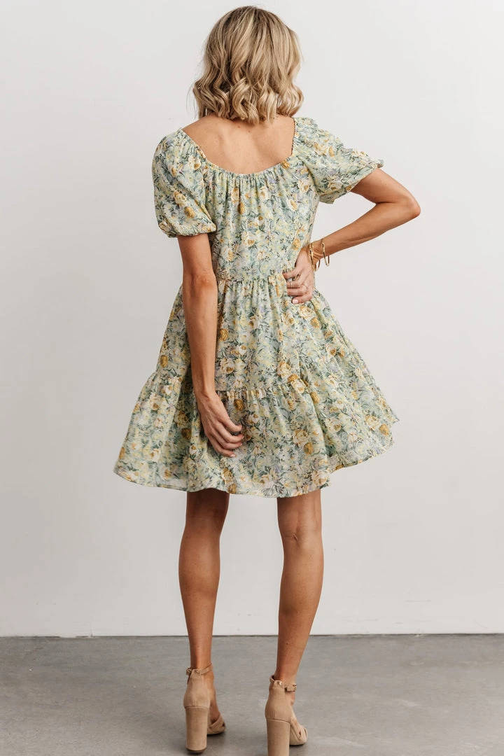 HAY Dresses Annette Mini Dress | Sage Multi Floral 5 HAY Dresses Annette Mini Dress | Sage Multi Floral