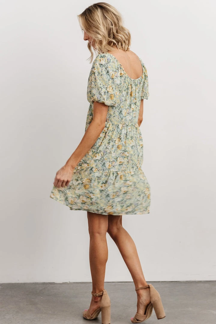 HAY Dresses Annette Mini Dress | Sage Multi Floral 4 HAY Dresses Annette Mini Dress | Sage Multi Floral