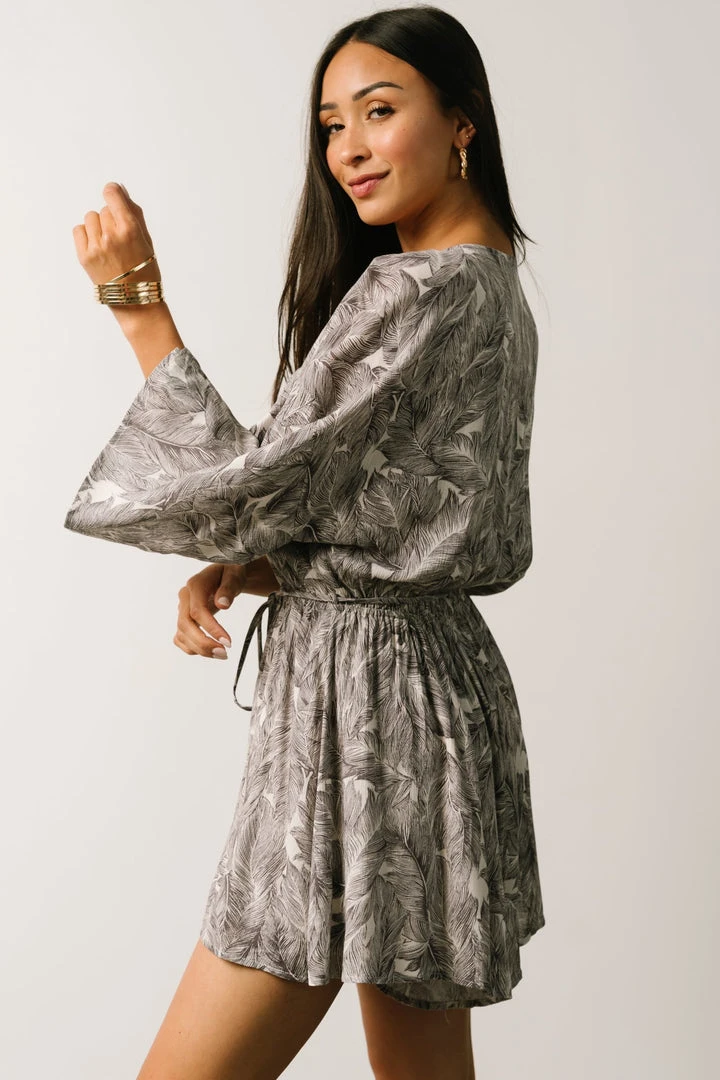 DF Anya Palm Leaf Romper | Charcoal Boho 6 DF Anya Palm Leaf Romper | Charcoal Boho