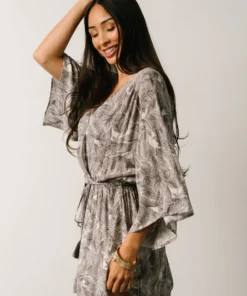DF Anya Palm Leaf Romper | Charcoal Boho 12 DF Anya Palm Leaf Romper | Charcoal Boho