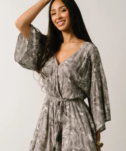 DF Anya Palm Leaf Romper | Charcoal Boho 11 DF Anya Palm Leaf Romper | Charcoal Boho