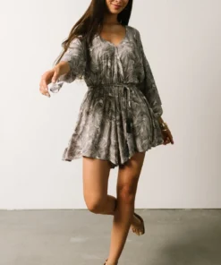 DF Anya Palm Leaf Romper | Charcoal Boho 14 DF Anya Palm Leaf Romper | Charcoal Boho