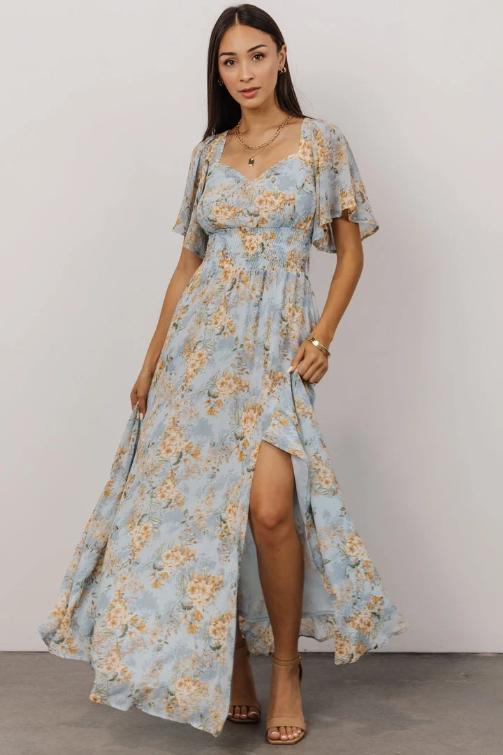 BB Custom April Sweetheart Maxi Dress | Blue Blooms 1 BB Custom April Sweetheart Maxi Dress | Blue Blooms