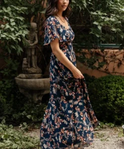 BB Custom Dresses April Sweetheart Maxi Dress | Dark Blue Floral 12 BB Custom Dresses April Sweetheart Maxi Dress | Dark Blue Floral